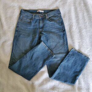 Signature Levi Strauss Men's Straight Light Blue Denim Distress Jeans Size 30x30